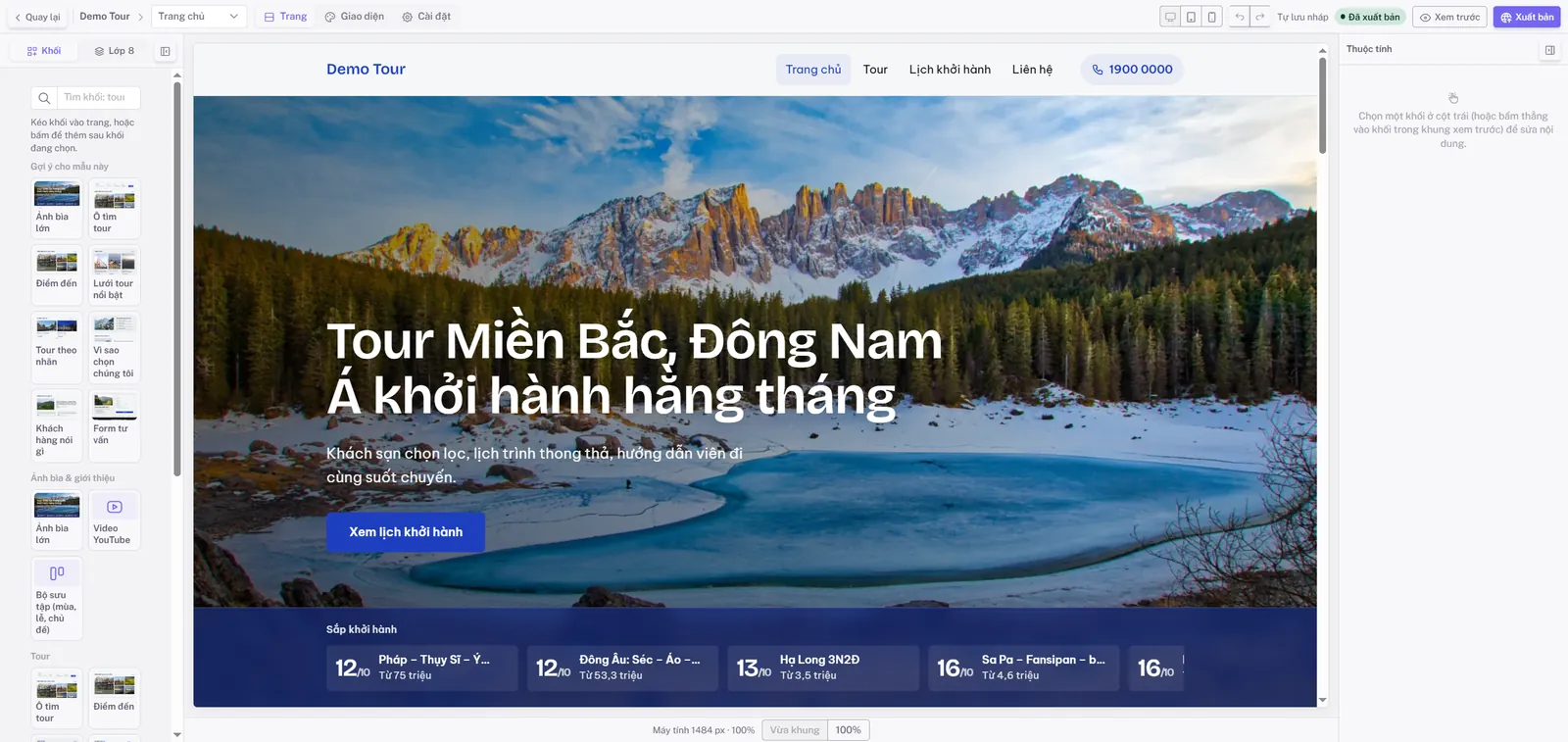 Trình dựng website kéo thả từng khối